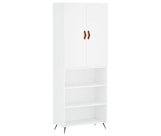Aparador alto - mueble de almacenamiento madera contrachapada blanco 69,5x34x180 cm es668
