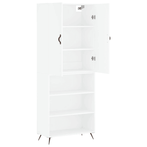 Armário alto - Bufete - Móvel de apoio 69,5x34x180 cm derivados de madeira branco pt668