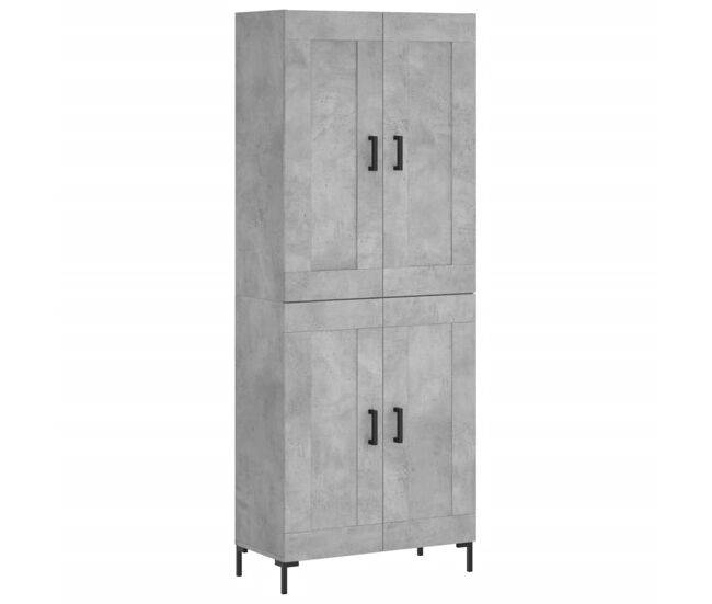 Aparador alto - mueble de almacenamiento madera contrachapada gris hormigón 69,5x34x180 cm es964