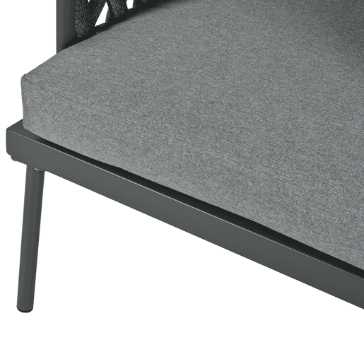 Conjunto de móveis de jardim com 5 peças - Sofá de 3 lugares, 2 poltronas e mesa de centro - Cinza