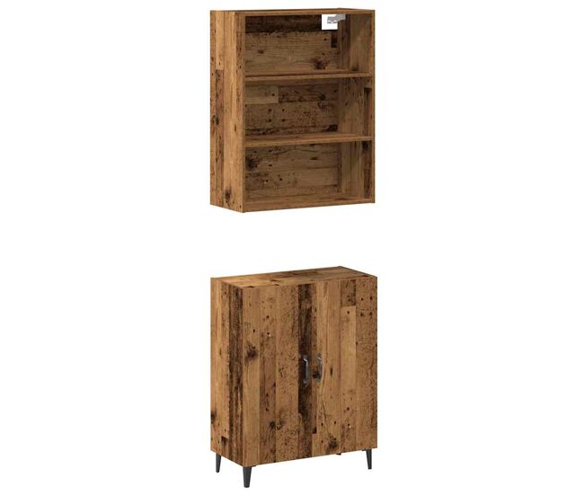 Aparador - mueble de almacenamiento con armario de pared madera antigua madera ingeniería es1725