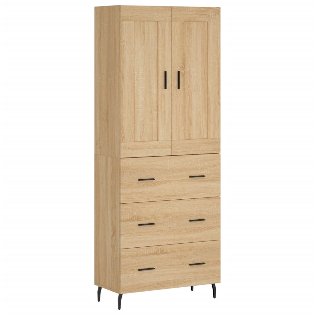 Aparador alto - Mueble de almacenamiento 69 Madera Clara