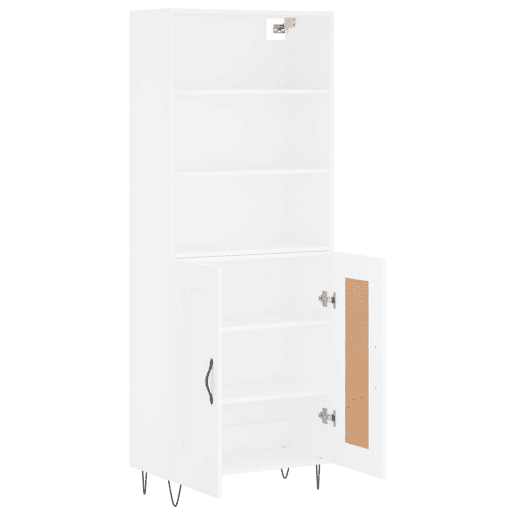 Armário alto - Bufete - Móvel de apoio 69,5x34x180 cm derivados de madeira branco pt640
