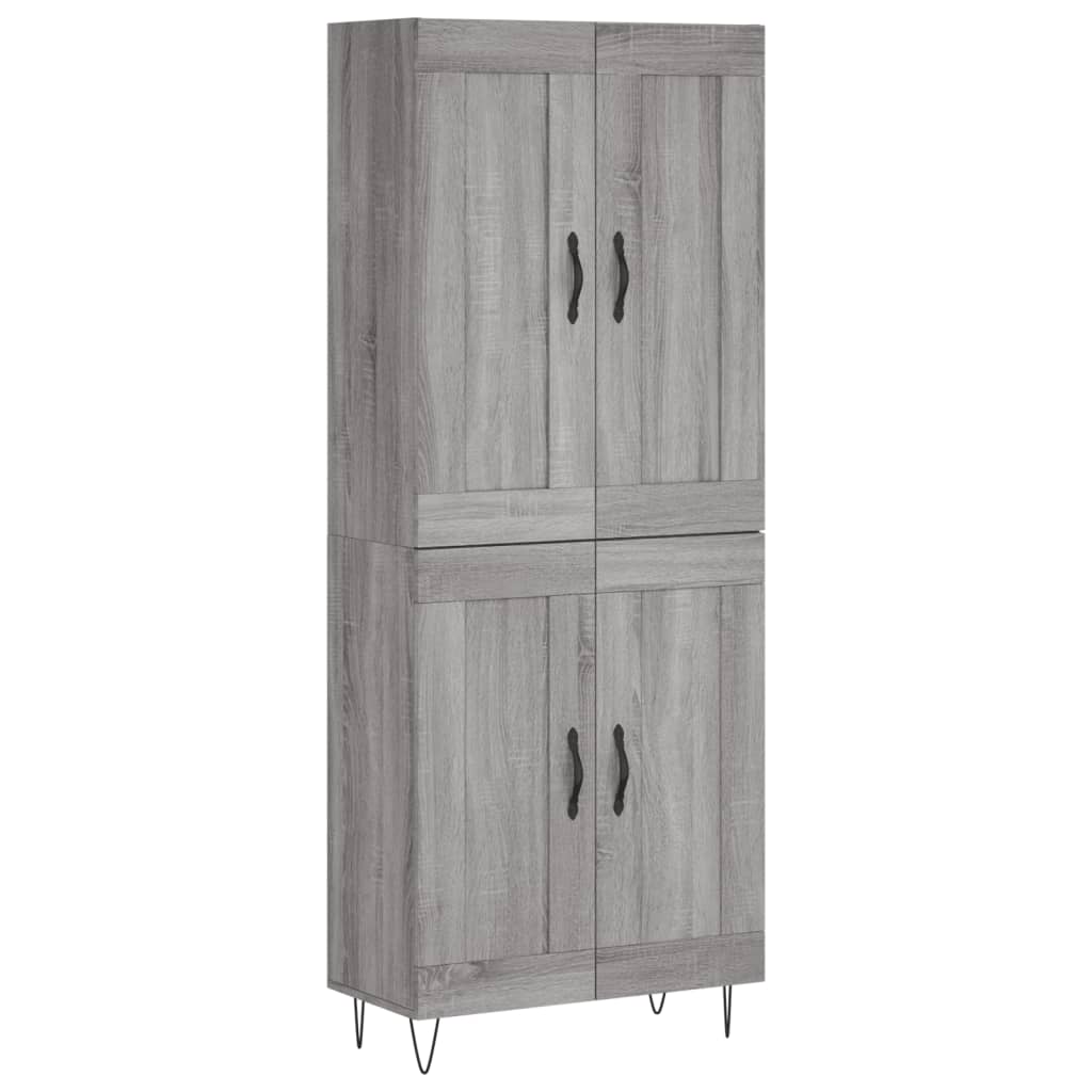 Aparador alto - Mueble de almacenamiento 69 Roble/ Gris