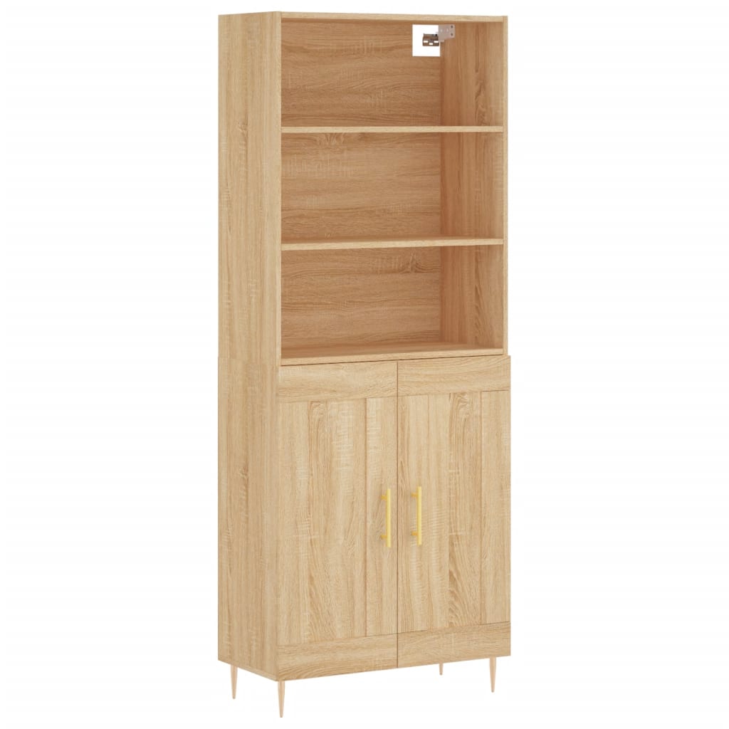 Aparador alto - Mueble de almacenamiento 69 Madera Clara