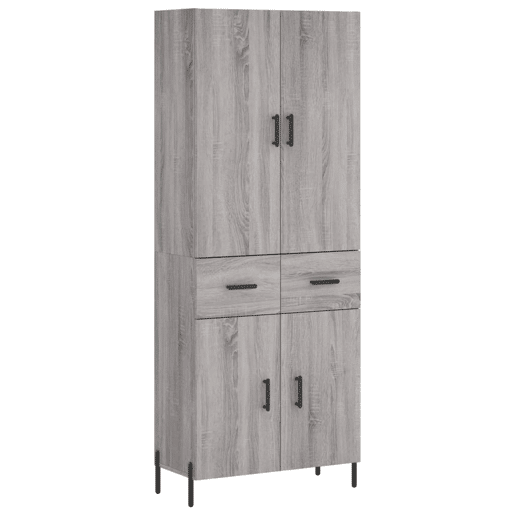 Armário alto - Bufete - Móvel de apoio 69,5x34x180 cm derivados de madeira sonoma cinza pt1100