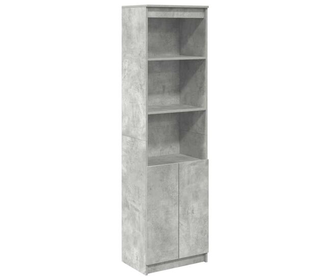 Aparador alto - mueble de almacenamiento de madera de ingeniería gris hormigón 50x35x180cm es537