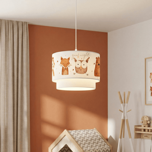 Candeeiro Pendente Infantil E27 Branco Vermelho