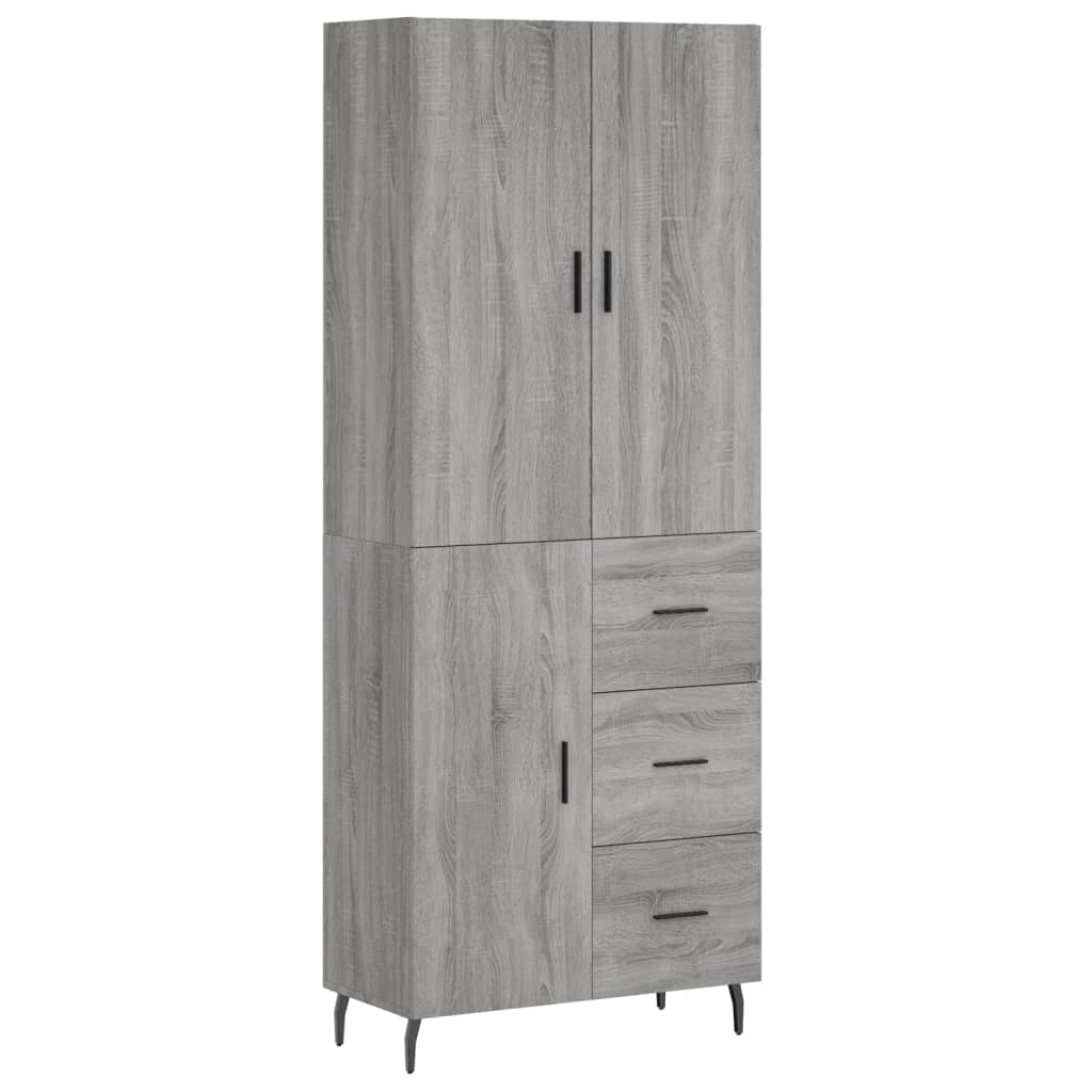 Aparador alto - Mueble de almacenamiento 69 Roble/ Gris