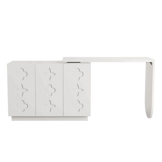 Secretária giratória de canto 110 cm - mesa de computador em L multifuncional - branca