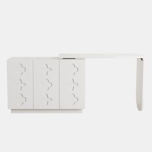 Secretária giratória de canto 110 cm - mesa de computador em L multifuncional - branca