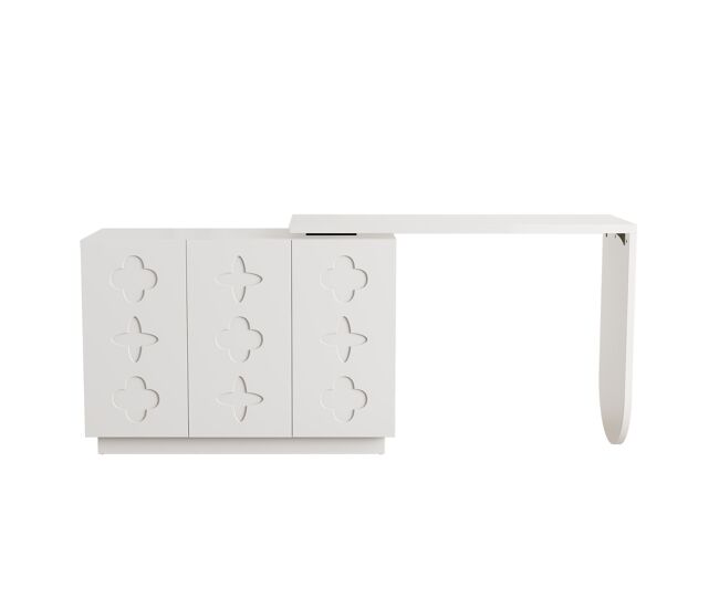 Escritorio esquinero giratorio 110 cm - mesa de ordenador en l multifuncional - blanco