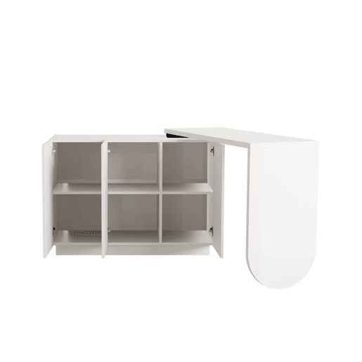 Secretária giratória de canto 110 cm - mesa de computador em L multifuncional - branca