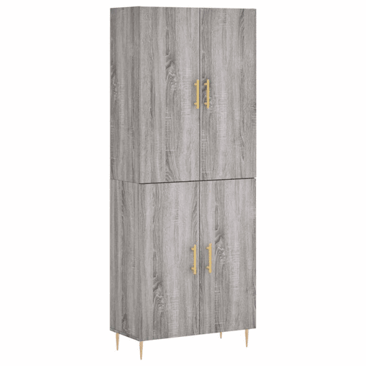 Armário alto - Bufete - Móvel de apoio 69,5x34x180 cm derivados de madeira sonoma cinza pt1076