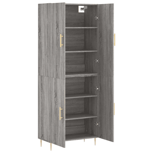 Armário alto - Bufete - Móvel de apoio 69,5x34x180 cm derivados de madeira sonoma cinza pt1076