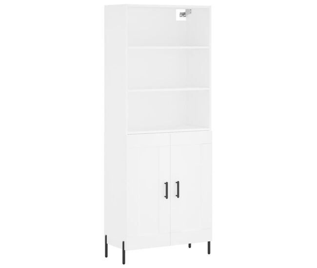 Aparador alto - mueble de almacenamiento madera contrachapada blanco 69,5x34x180 cm es642