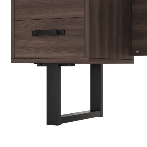 Secretária simples 135 x 54 cm - MDF e aço, gaveta silenciosa, gaveta para pastas, resistente à água - Castanho