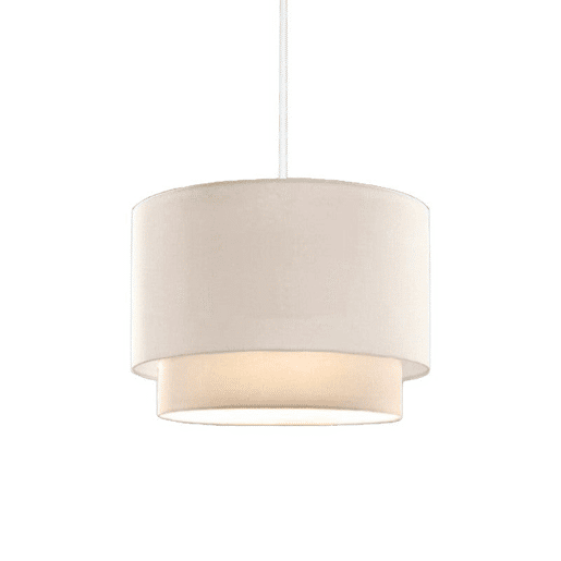 Candeeiro suspenso bege E27 D30x72cm com tecido PVC