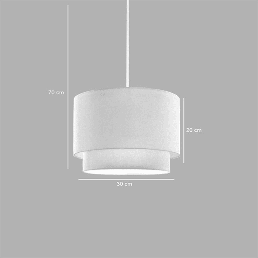 Candeeiro suspenso bege E27 D30x72cm com tecido PVC