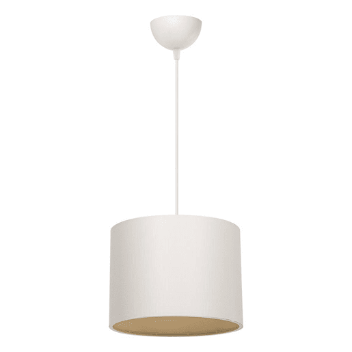 Candeeiro Suspenso E27 Branco Creme D22x60 cm com Difusor em Tecido PVC