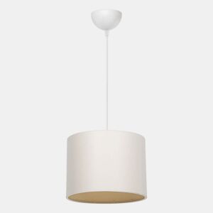 Candeeiro Suspenso E27 Branco Creme D22x60 cm com Difusor em Tecido PVC