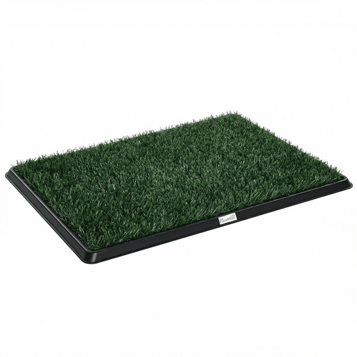 PawHut Sanita para Cães com Relva Artificial, 76x50,5 cm, Bandeja Higiênica para Treino, com Grelha de Drenagem, Design de 3 Camadas e Fácil de Limpar, Interior e Exterior, Verde