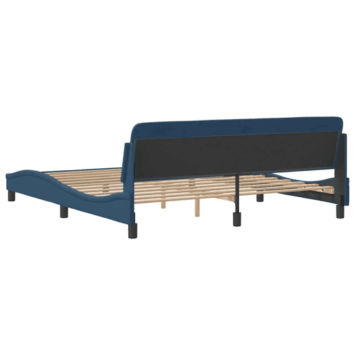 Estrutura de Cama de casal moderno com cabeceira Dover 180x200 cm tecido azul
