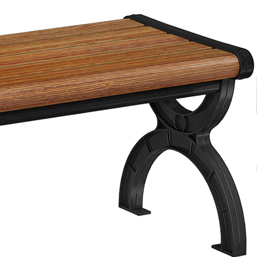 Outsunny Banco de Jardim Exterior de 2 Lugares Banco com Estrutura Metálica e Assento com Ripas para Pátio Terraço 124x39x39 cm Castanho