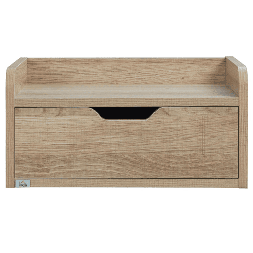 HOMCOM Conjunto de 2 Mesas de Cabeceira de Parede Mesas de Cabeceira Flutuantes com 1 Gaveta para Dormitório Desenho Elegante 40x30x19,5 cm Madeira