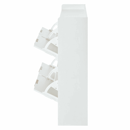Sapateira com 4 compartimentos rebatíveis, frente com estrutura 3D, superfície de arrumação superior, sapateira espaçosa, economiza espaço, móvel para a entrada - Branco