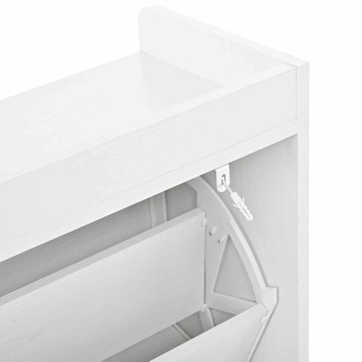 Sapateira com 4 compartimentos rebatíveis, frente com estrutura 3D, superfície de arrumação superior, sapateira espaçosa, economiza espaço, móvel para a entrada - Branco