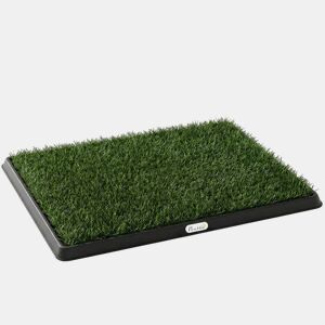 PawHut Sanita para Cães com Relva Artificial, 63x50,5 cm Tabuleiro Sanitário para Cães para Treino com Grelha de Drenagem Design de 3 Camadas e Fácil de Limpar Interior e Exterior Verde