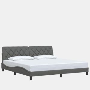 Estrutura de cama de casal simple com LED - 200x200 cm tecido