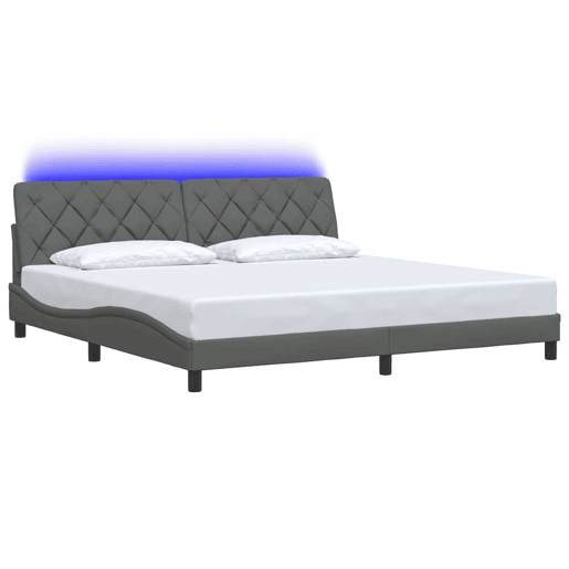 Estrutura de cama de casal simple com LED - 200x200 cm tecido Estrutura de cama de casal simple com LED - 200x200 cm tecido