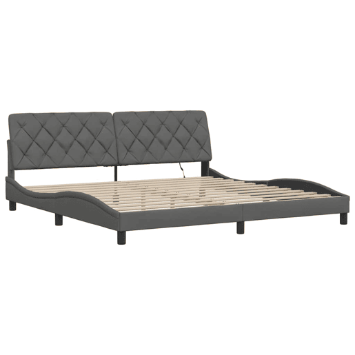Estrutura de cama de casal simple com LED - 200x200 cm tecido Estrutura de cama de casal simple com LED - 200x200 cm tecido