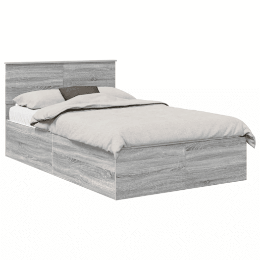 Estrutura De Cama De Casal Moderno - Cinza Sonoma 120 x 190 cm Madeira processada