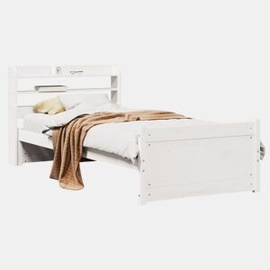 Estrutura de cama de solteiro para adultos c cabeceira 90x190 cm branco