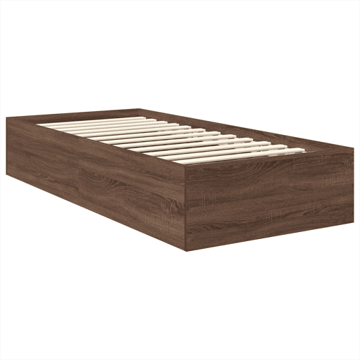 Estrutura de cama de solteiro moderno com cabeceira - Carvalho Marrom 75 x 190 cm