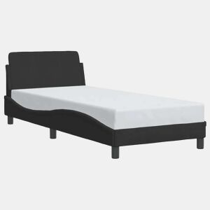 Estrutura de cama de solteiro para adultos com cabeceira Dover veludo 80x200 cm preto