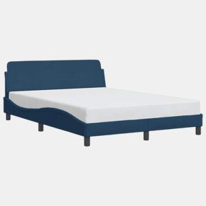 Estrutura de Cama de casal moderno com cabeceira Dover 120x200 cm tecido azul