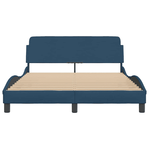 Estrutura de Cama de casal moderno com cabeceira Dover 120x200 cm tecido azul