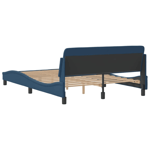 Estrutura de Cama de casal moderno com cabeceira Dover 120x200 cm tecido azul