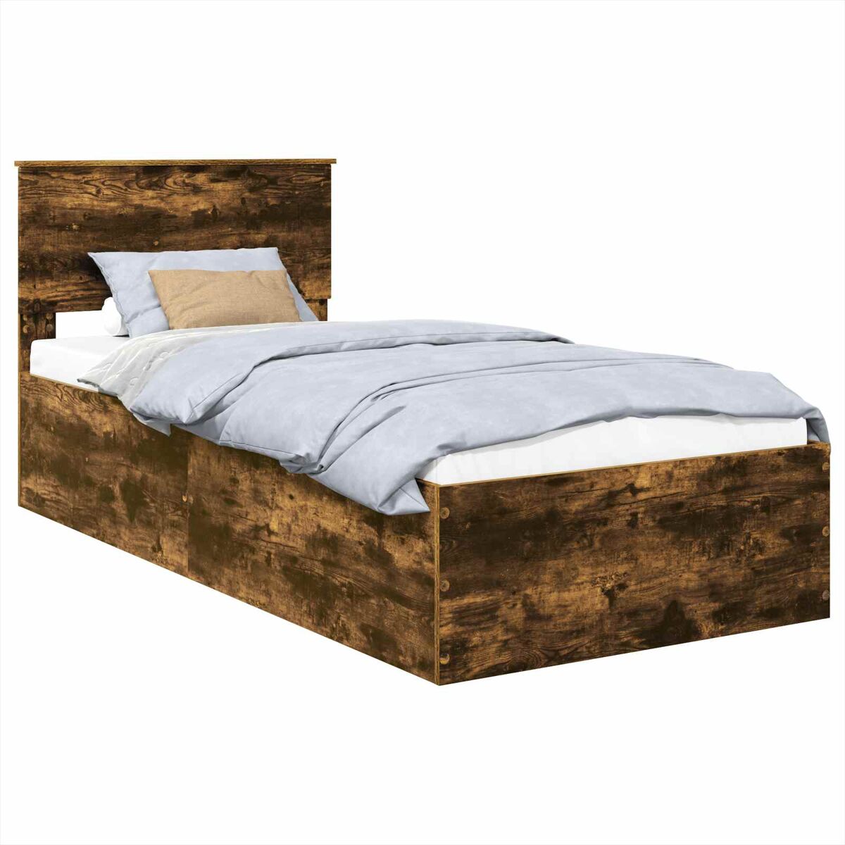 Estructura de cama simple para adultos 78x200 Marrón