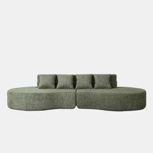 Sofá modular de 4 lugares - 2 peças combináveis, espuma viscoelástica de alta densidade - verde