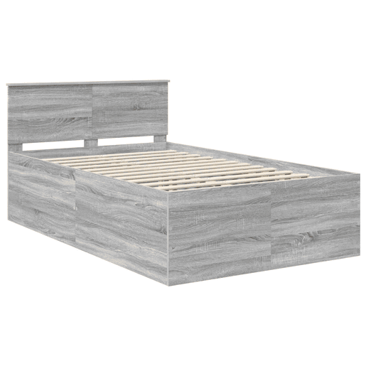 Estrutura De Cama De Casal Moderno - Cinza Sonoma 120 x 190 cm Madeira processada