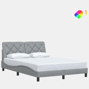 Estrutura de cama de casal simple com LED - 140x200 cm tecido