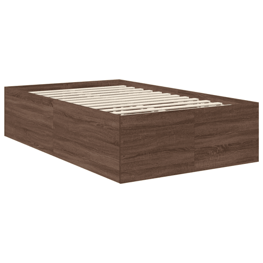 Estrutura da Cama de casal moderno com cabeceira Carvalho Marrom 135 x 190 cm