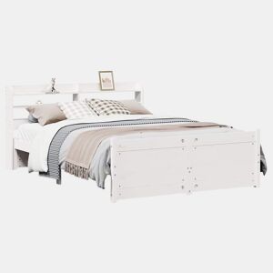 Estrutura De Cama Dupla para adultos c cabeceira - 140x200 cm branco