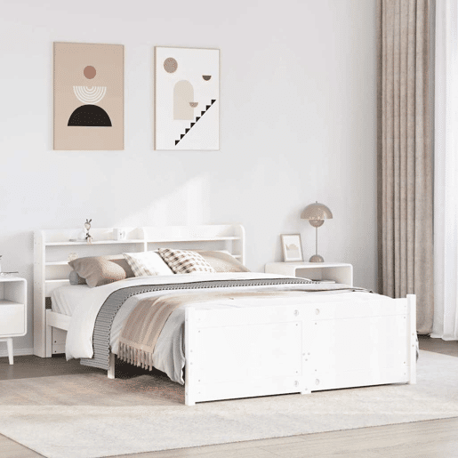 Estrutura De Cama Dupla para adultos c cabeceira - 140x200 cm branco