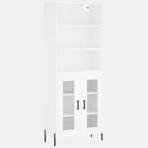 Armário alto - Bufete - Móvel de apoio 69,5x34x180 cm derivados de madeira branco pt626